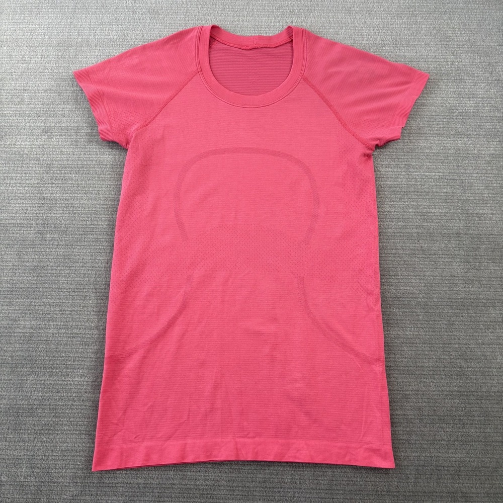 Lululemon Swiftly Tech 2.0 Shirt Womens 6 Hot Pink Seamless Short Sleeve Gym